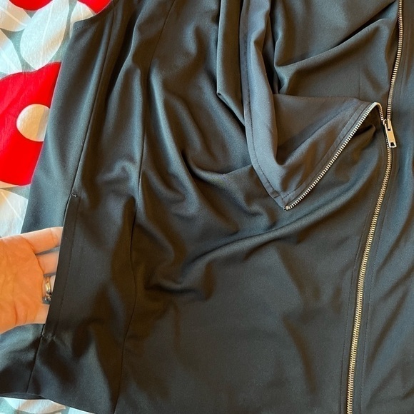 DKNYC Black cowl neck zip sleeveless top / vest goth edgy chic biker L/XL - Picture 10 of 10